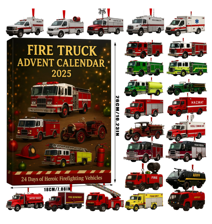 🚒🔥 FIRE TRUCK ADVENT CALENDAR 2025 🎁🌲