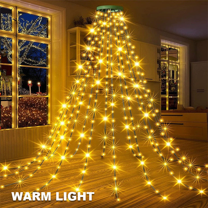 🎄 LED Ring Lights with Five-Point Star for Christmas Tree