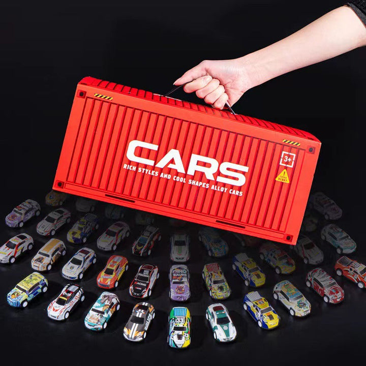 🎅 Christmas Sale -50% 🎁 48 mini race cars with integrated garage!