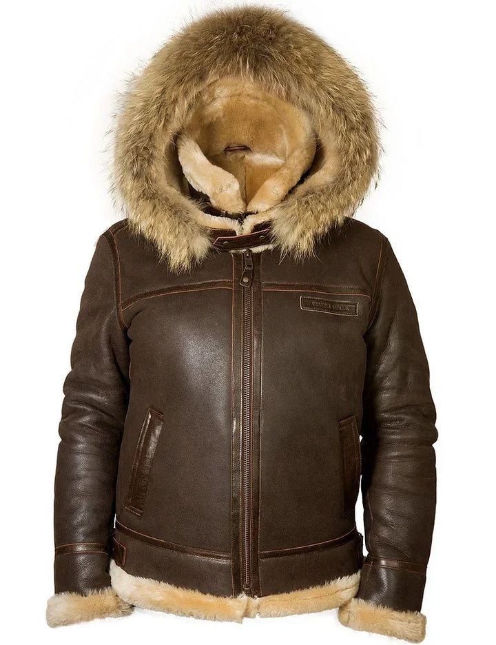 Solveta™ | Warme und elegante Lederjacke