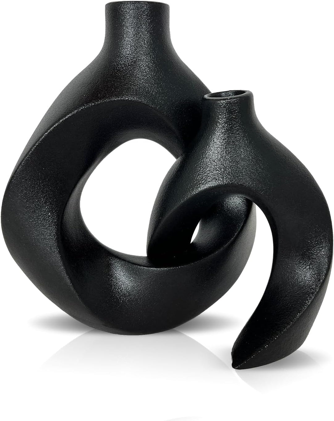 Set of 2 black ceramic vases