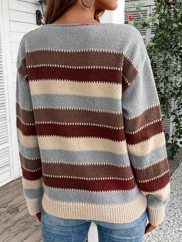 Sylvara™ | Gestreifter Strickpullover