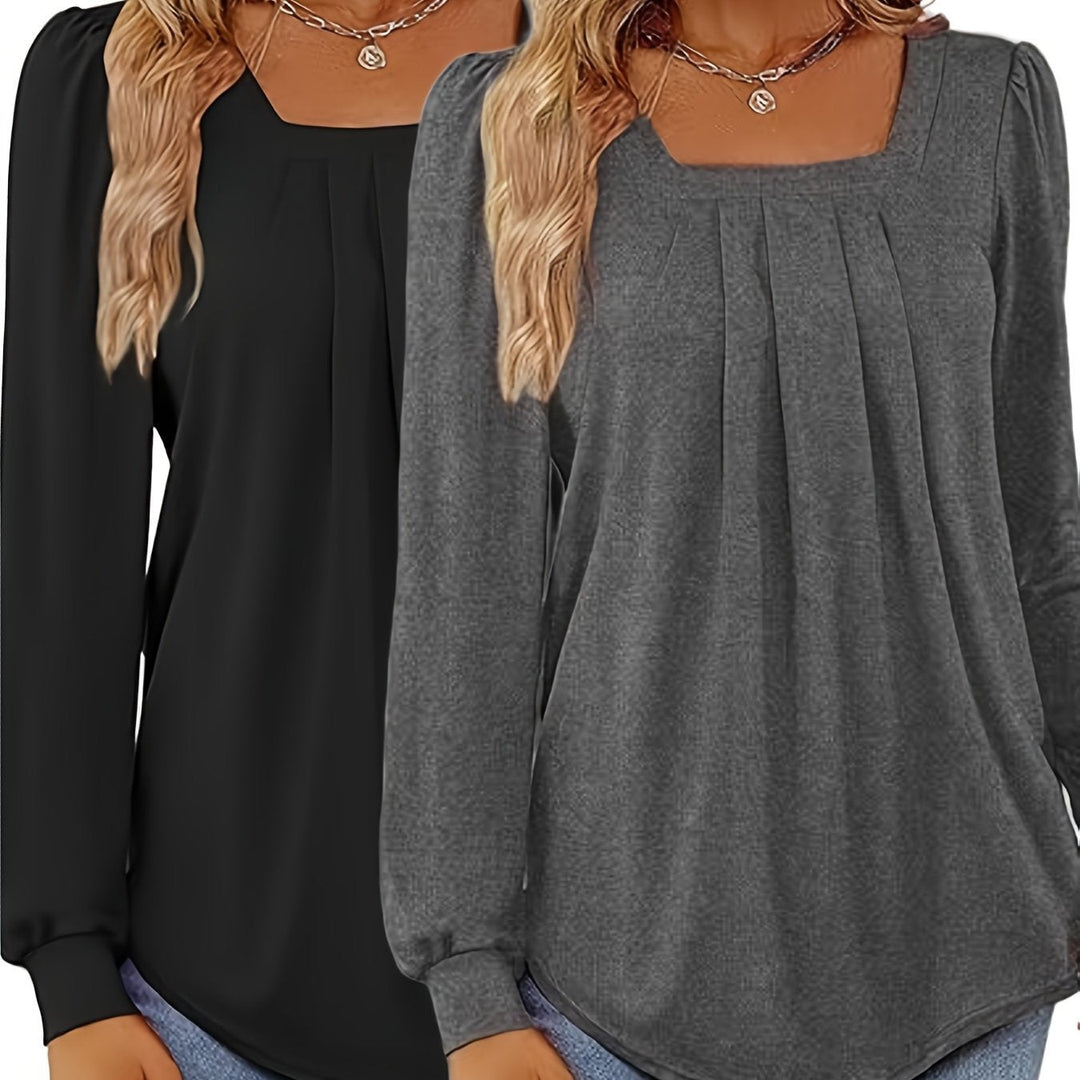 Cryova™ | Elegante Bluse mit Quadrat-Ausschnitt und Falten