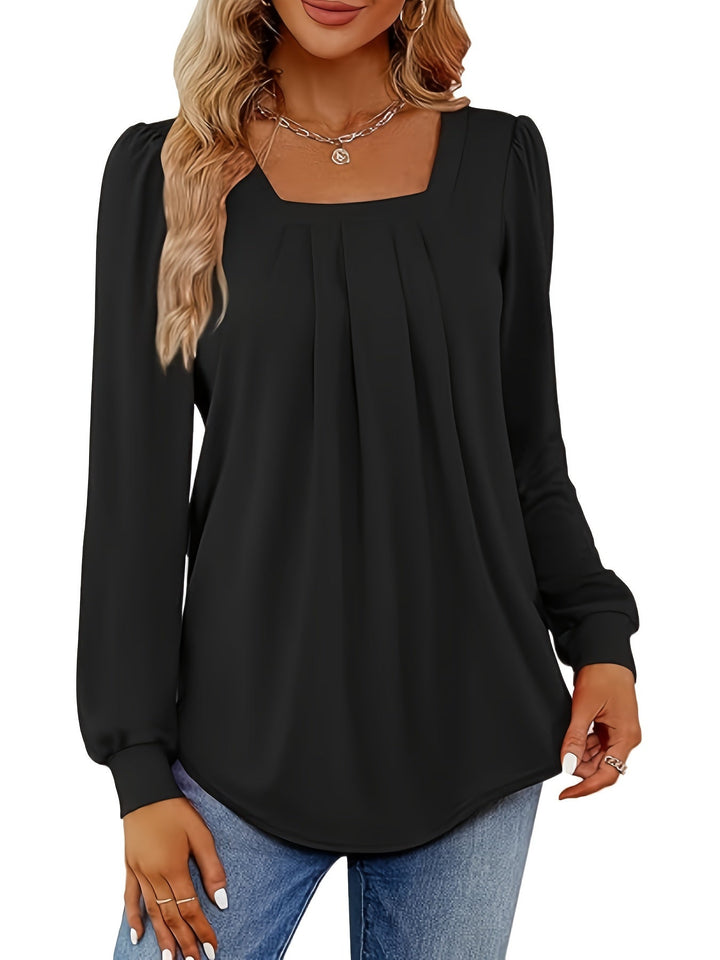 Cryova™ | Elegante Bluse mit Quadrat-Ausschnitt und Falten