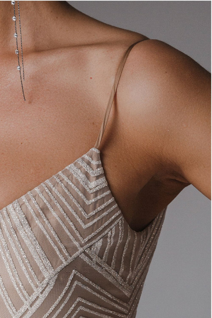 Zephyr™ | Elegantes Midi-Kleid mit geometrischen Pailletten