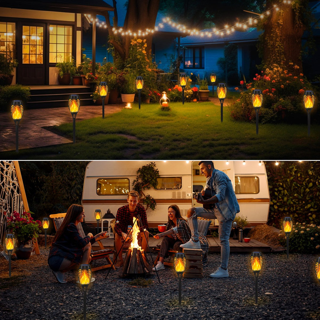 🔥Solar Lights 2025 – Outdoor Lighting with Flickering Flame Effect
