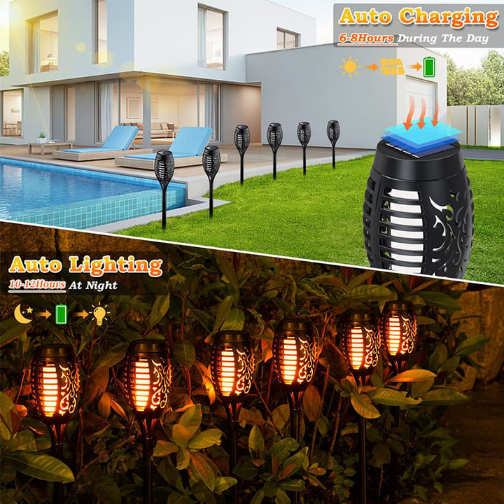 🔥Solar Lights 2025 – Outdoor Lighting with Flickering Flame Effect