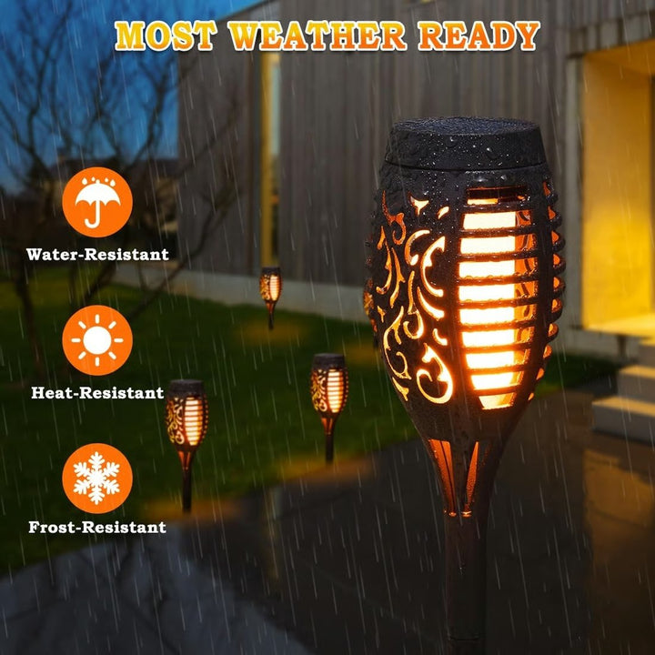 🔥Solar Lights 2025 – Outdoor Lighting with Flickering Flame Effect