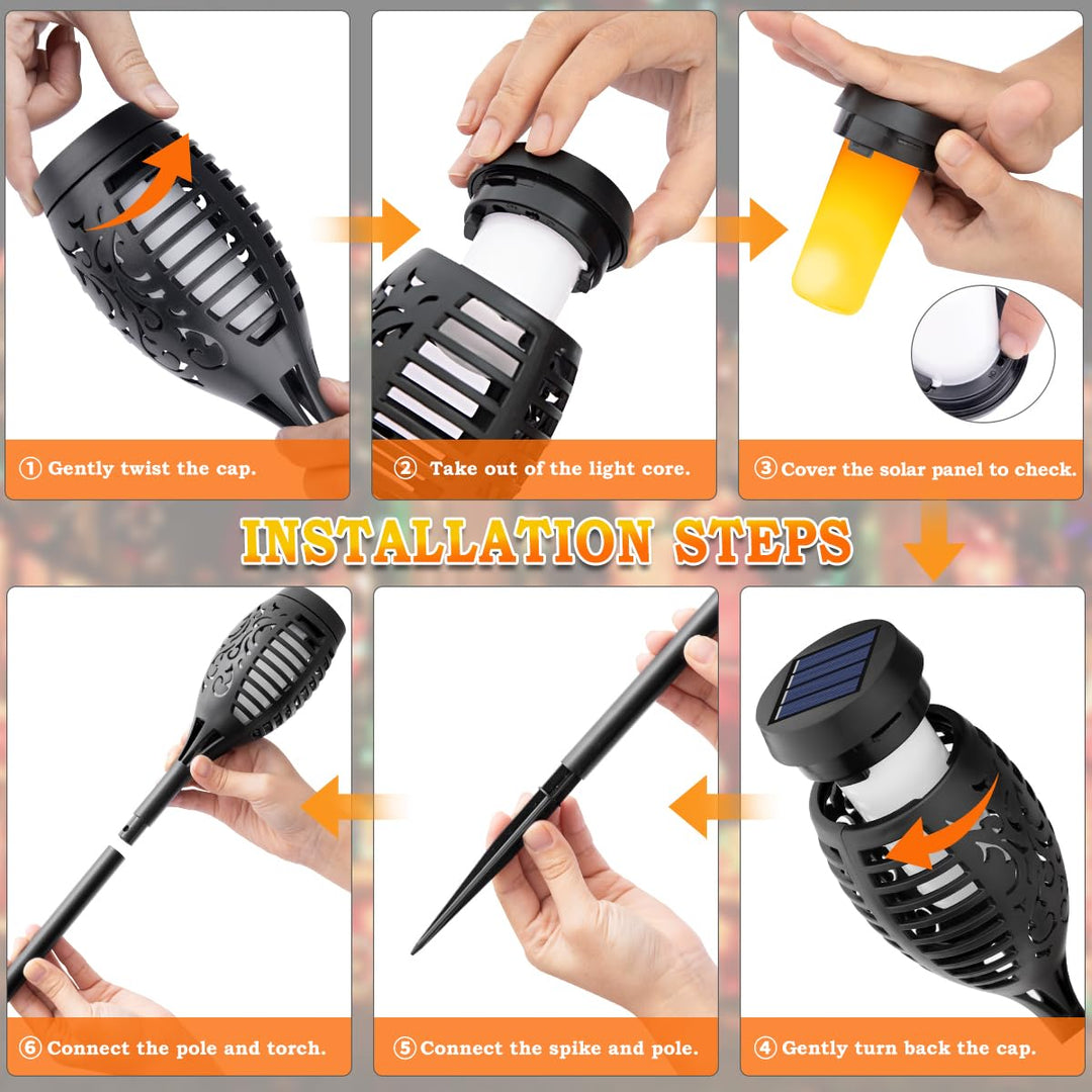 🔥Solar Lights 2025 – Outdoor Lighting with Flickering Flame Effect
