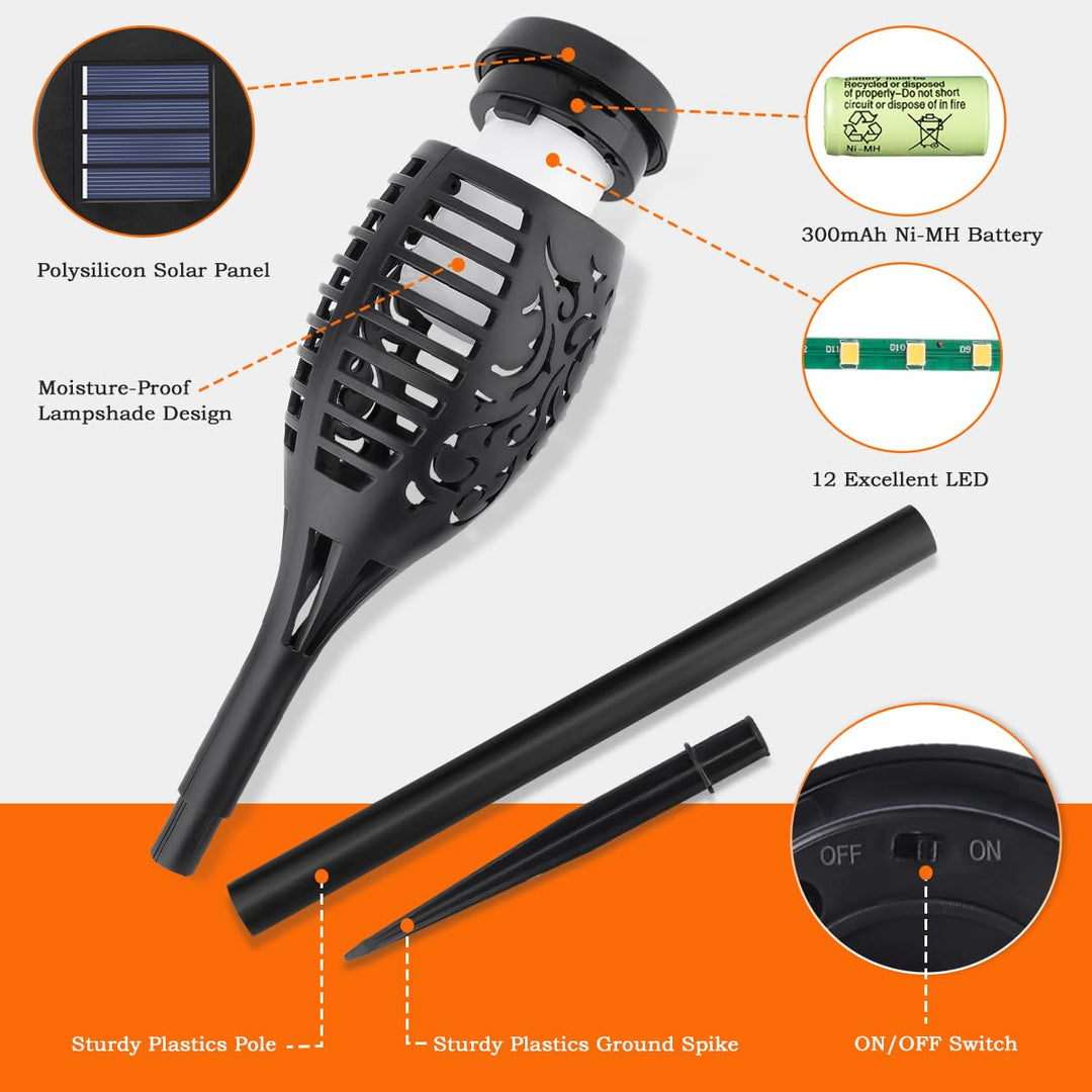 🔥Solar Lights 2025 – Outdoor Lighting with Flickering Flame Effect