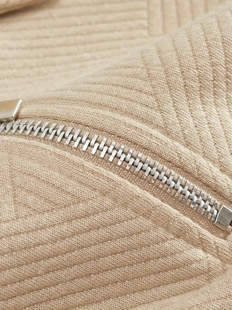 Tynora™ | Vintage Zip-Up Trui met Geometrisches Design