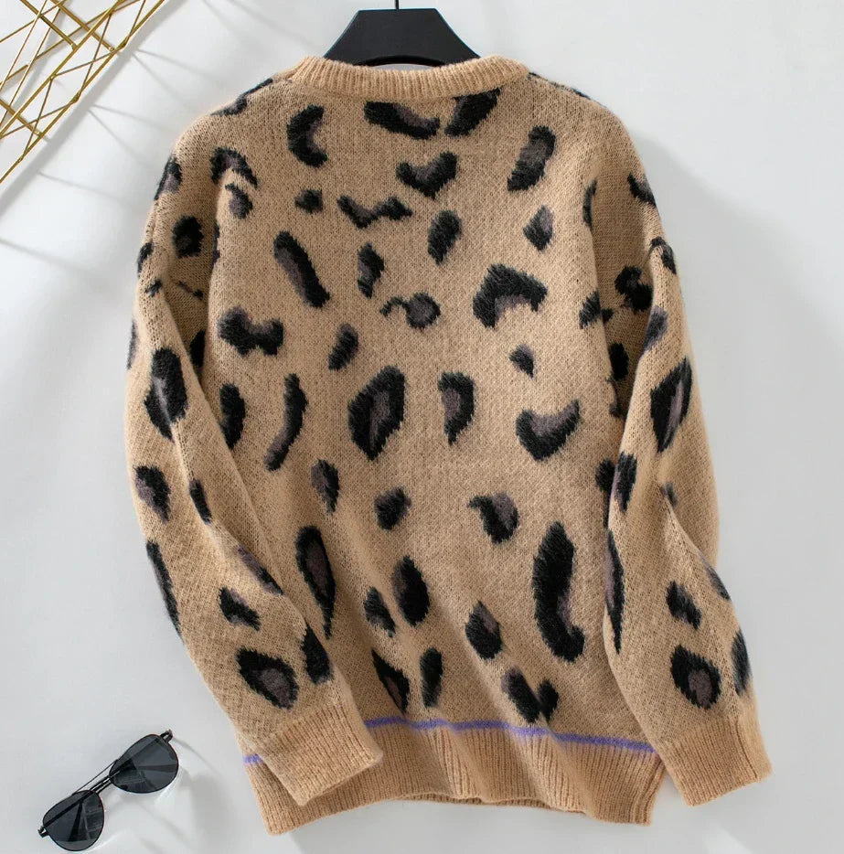 Velvora™ | Eleganter Leoparden-Jacquard-Pullover