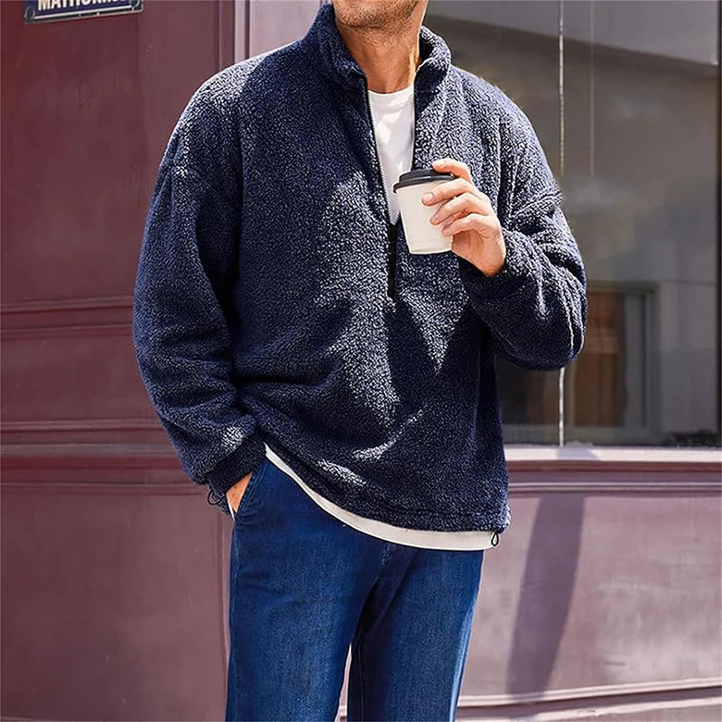 Alden™ | Pullover in Fleece con Zip a Quarto per Uomo