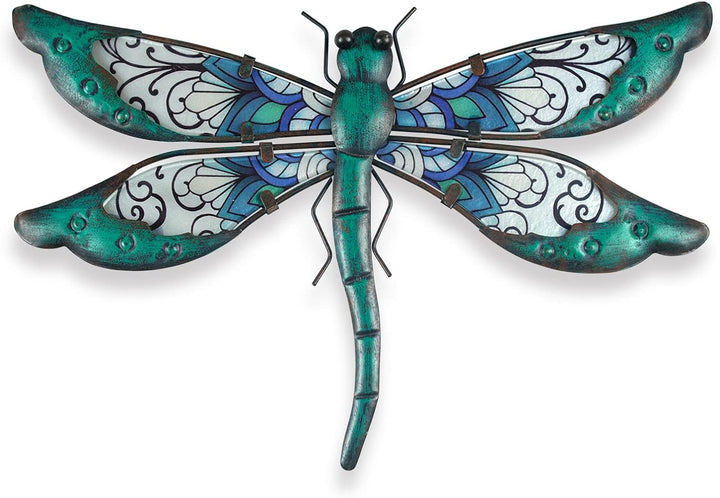 Green Metal Dragonfly Wall Decoration