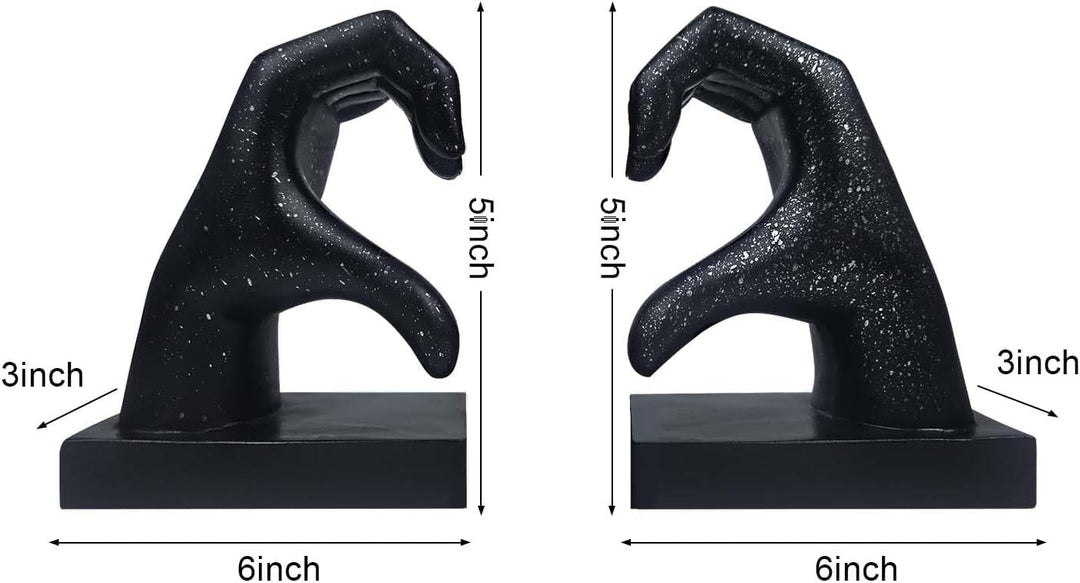 Decorative bookends in the shape of a hand