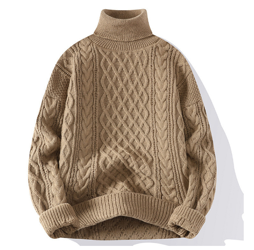 Zova™ | Vintage-Rollkragenpullover mit Zopfmuster