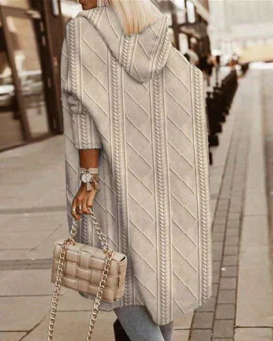 Yoclo™ | Lange Strickjacke mit Kapuze