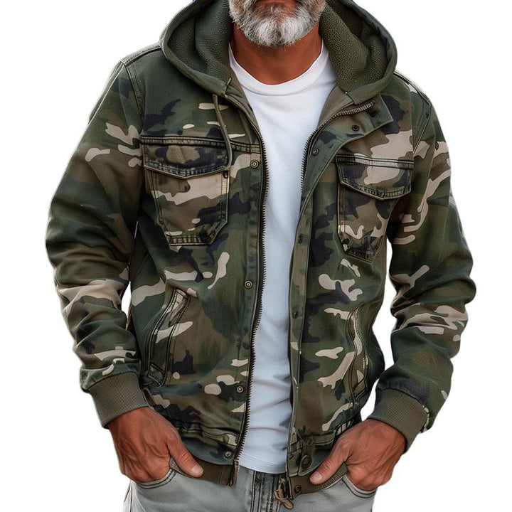 Norvix™ | Cargo-Jacke Camouflage mit Kapuze und vielseitigen Taschen