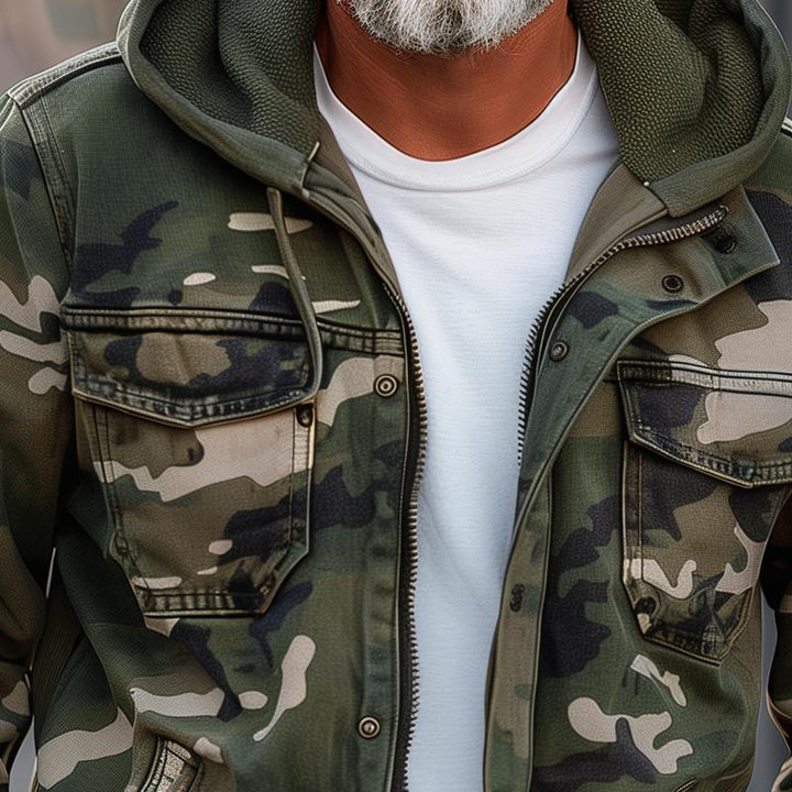 Norvix™ | Cargo-Jacke Camouflage mit Kapuze und vielseitigen Taschen