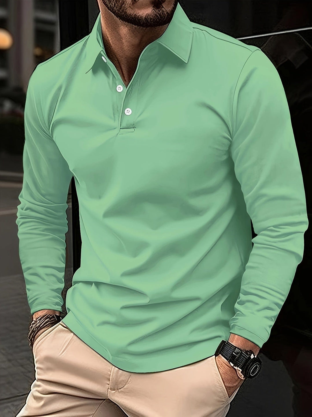 Gentlia™ | Langärmeliges Poloshirt